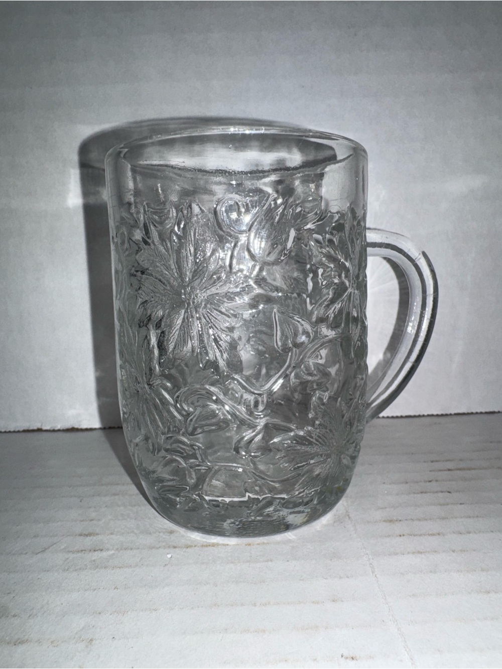 Princess House Fantasia Mug 8oz Christmas Poinsettia Crystal Cup Replacement Vtg
